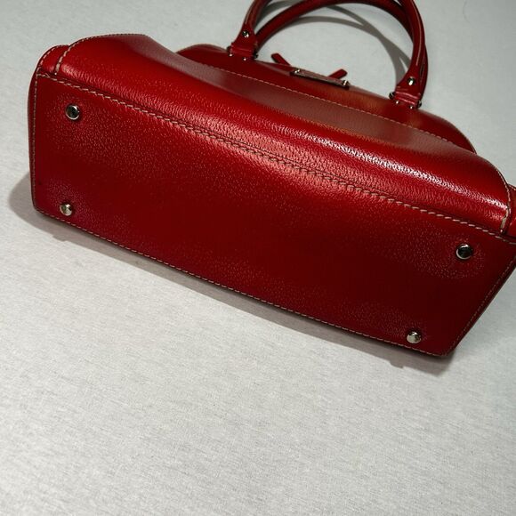 Kate Spade Wellesley Maeda Satchel Handbag In Red Leather Classic Shoulder Bag - Picture 3 of 6